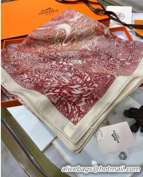 Low Price Hermes Cashmere & Silk Sqaure Shawl Scarf 140cm H112109 Red 2023 Top