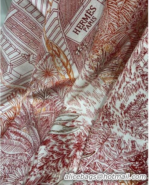 Low Price Hermes Cashmere & Silk Sqaure Shawl Scarf 140cm H112109 Red 2023 Top