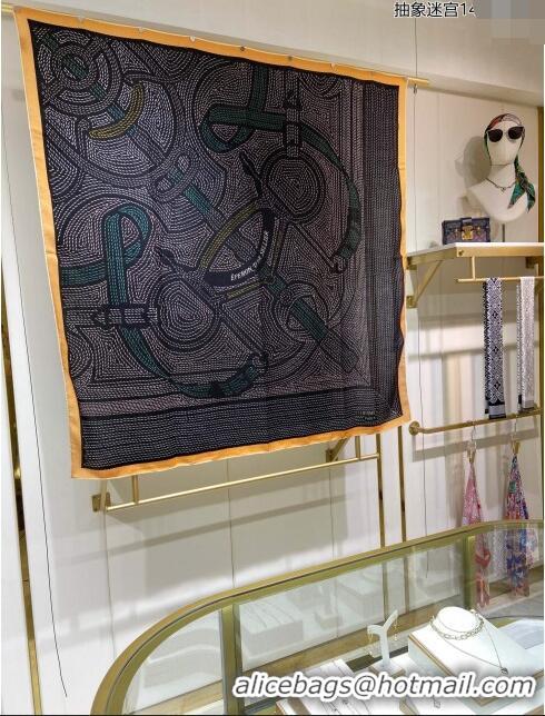 Trendy Design Hermes Cashmere & Silk Sqaure Shawl Scarf 140cm H112115 Black 2023 Top