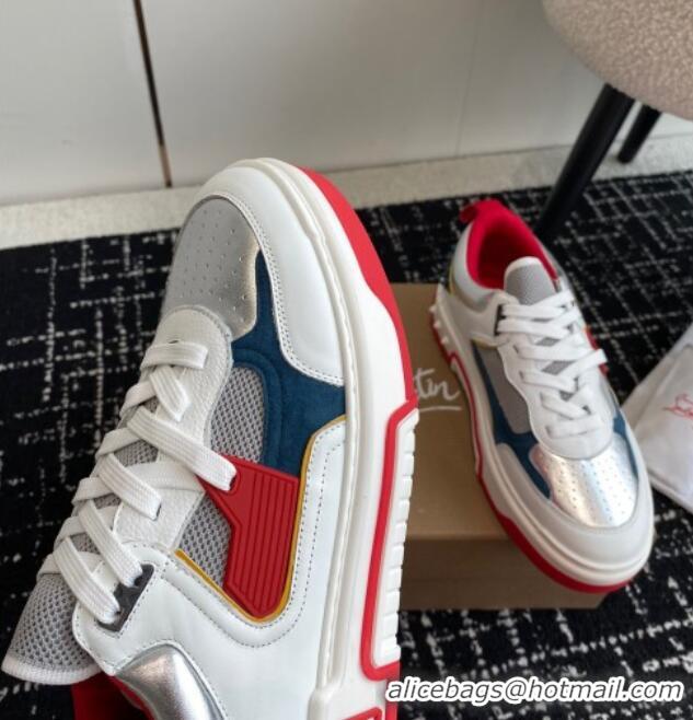 Buy Luxury Christian Louboutin Astroloubi Man Sneakers in Calf Leather Silver 103082