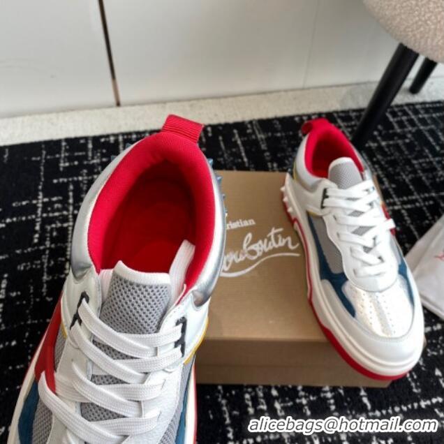 Buy Luxury Christian Louboutin Astroloubi Man Sneakers in Calf Leather Silver 103082