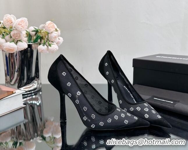 Unique Style Alexander Wang Delphine Pumps 10.5cm in Mesh and a Crystals Black 626049