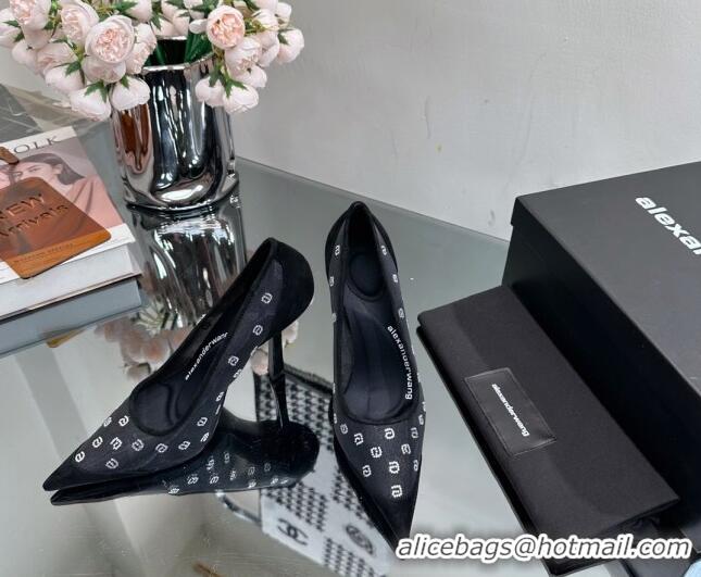 Unique Style Alexander Wang Delphine Pumps 10.5cm in Mesh and a Crystals Black 626049