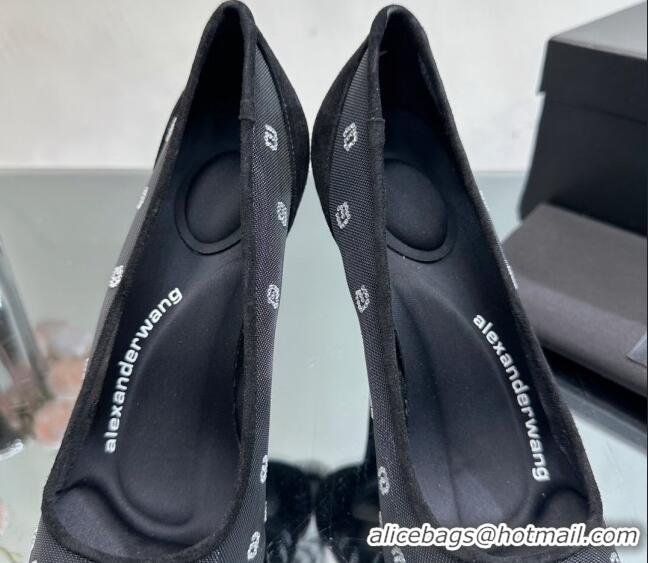 Unique Style Alexander Wang Delphine Pumps 10.5cm in Mesh and a Crystals Black 626049