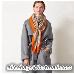 Best Price Hermes Cashmere & Silk Sqaure Shawl Scarf 140cm H112117 Beige/Orange 2023 Top