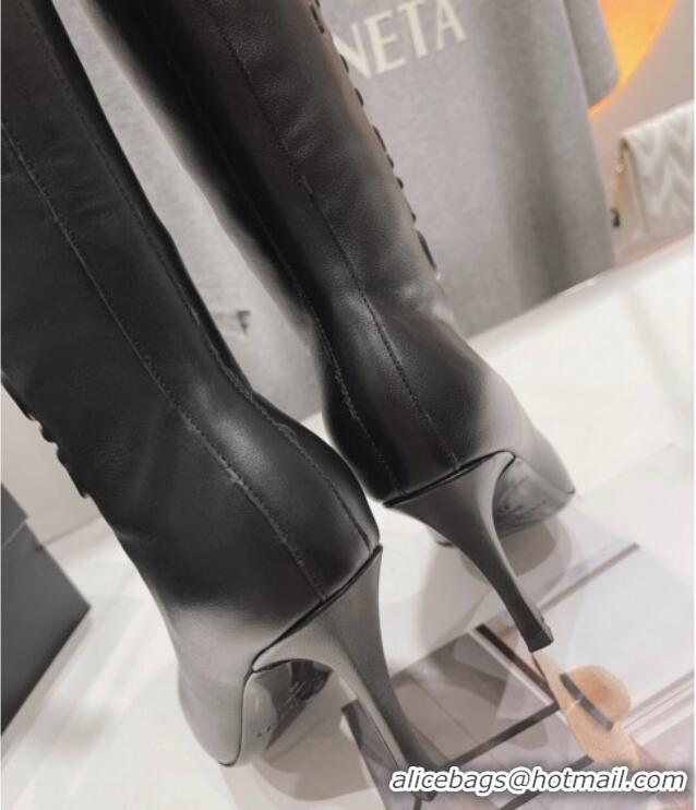 Buy Luxury Alexander Wang delphine tall boot 6.5cm in leather Black 925040