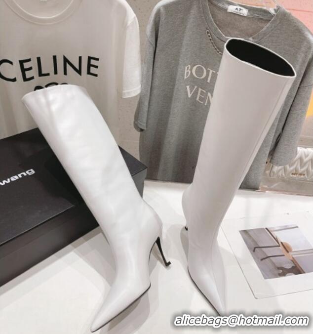 Buy Discount Alexander Wang delphine tall boot 6.5cm in leather White 925042