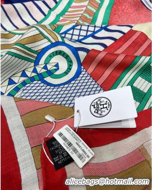 Inexpensive Hermes Cashmere & Silk Sqaure Shawl Scarf 140cm H112121 Red 2023 Top