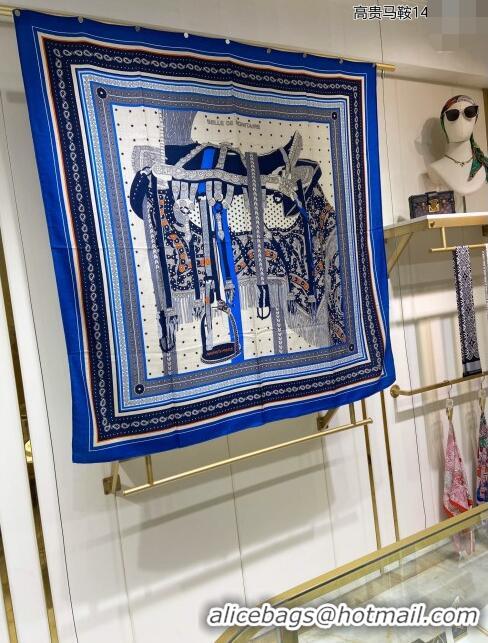 Promotional Hermes Cashmere & Silk Sqaure Shawl Scarf 140cm H112124 Blue 2023 Top