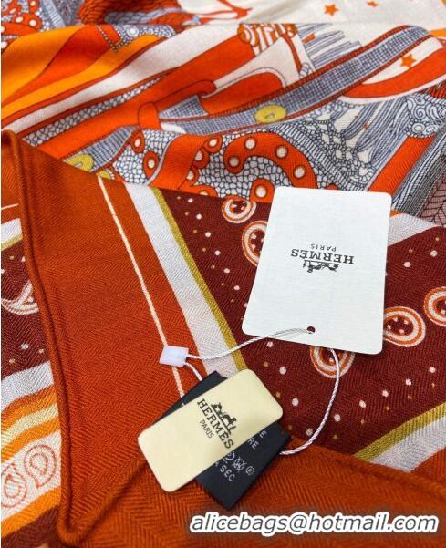 Best Price Hermes Cashmere & Silk Sqaure Shawl Scarf 140cm H112125 Red 2023 Top