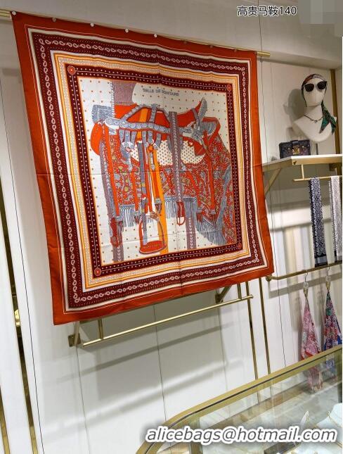 Best Price Hermes Cashmere & Silk Sqaure Shawl Scarf 140cm H112125 Red 2023 Top