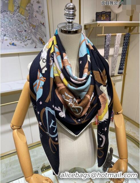 Fashion Discount Hermes Cashmere & Silk Sqaure Shawl Scarf 140cm H112127 Black 2023 Top