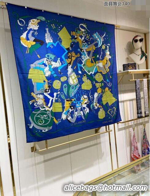 Promotional Hermes Cashmere & Silk Sqaure Shawl Scarf 140cm H112128 Blue 2023 Top