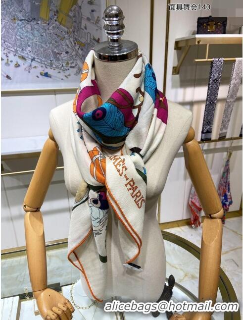 Buy Cheap Hermes Cashmere & Silk Sqaure Shawl Scarf 140cm H112129 Beige 2023 Top