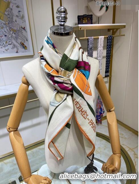 Buy Cheap Hermes Cashmere & Silk Sqaure Shawl Scarf 140cm H112129 Beige 2023 Top