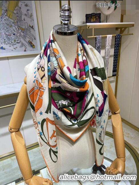 Buy Cheap Hermes Cashmere & Silk Sqaure Shawl Scarf 140cm H112129 Beige 2023 Top