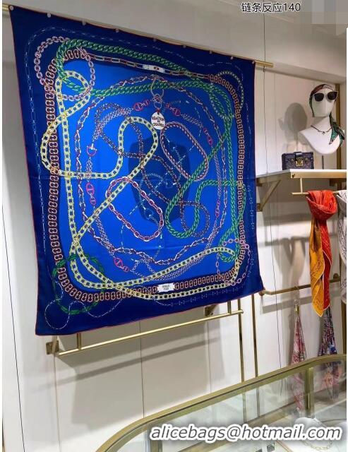 Trendy Design Hermes Cashmere & Silk Sqaure Shawl Scarf 140cm H112131 Blue 2023 Top 