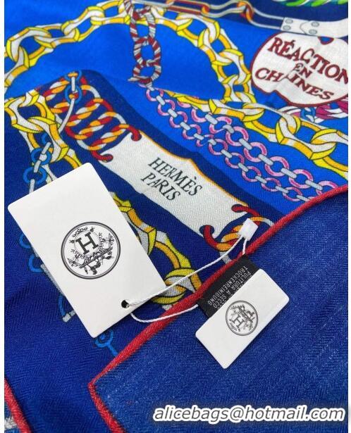 Trendy Design Hermes Cashmere & Silk Sqaure Shawl Scarf 140cm H112131 Blue 2023 Top 