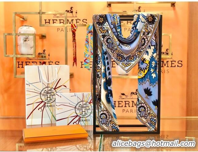 Good Product Hermes Cashmere & Silk Sqaure Shawl Scarf 140cm H112138 Blue 2023 Top