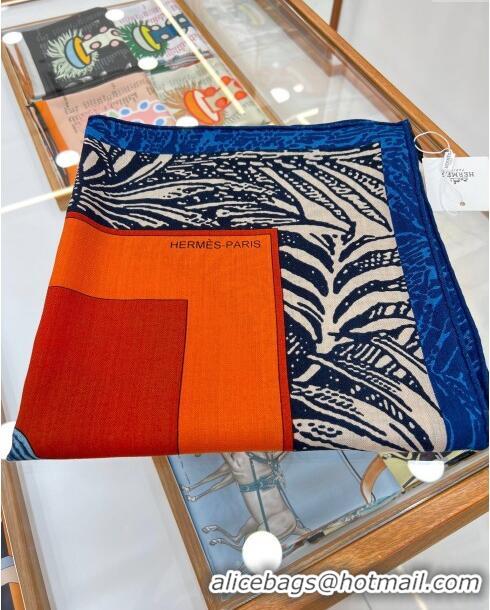 New Style Hermes Cavalier En Formes Cashmere & Silk Sqaure Shawl Scarf 140cm H111841 Orange 2023