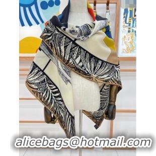 Traditional Specials Hermes Cavalier En Formes Cashmere & Silk Sqaure Shawl Scarf 140cm H111843 White 2023