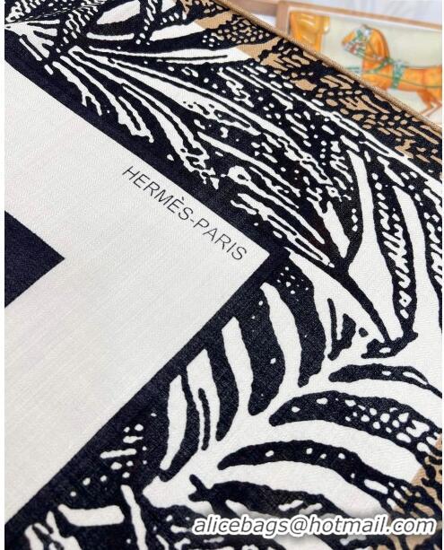 Traditional Specials Hermes Cavalier En Formes Cashmere & Silk Sqaure Shawl Scarf 140cm H111843 White 2023