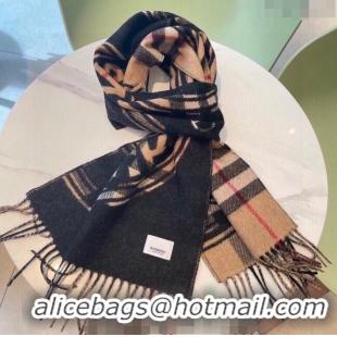 Best Quality Burberry Reversible Montage Check Scarf 30x168cm BU3001 Beige 2023