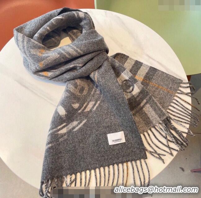 Cheapest Burberry Reversible Montage Check Scarf 30x168cm BU3001 Grey 2023