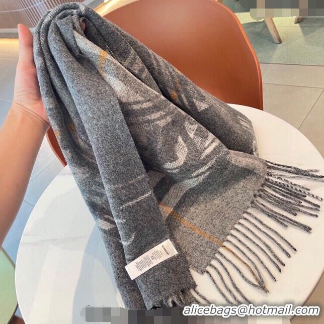 Cheapest Burberry Reversible Montage Check Scarf 30x168cm BU3001 Grey 2023