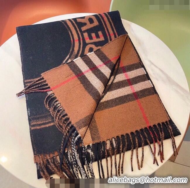 Luxury Discount Burberry Reversible Montage Check Scarf 30x168cm BU3001 Brown 2023