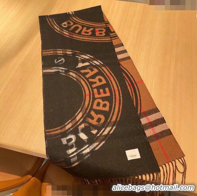 Luxury Discount Burberry Reversible Montage Check Scarf 30x168cm BU3001 Brown 2023