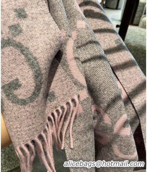 Top Grade Gucci Jumbo GG Cashmere Scarf 45x170cm G1123 Pink 2023