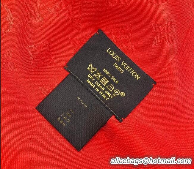 Famous Brand Louis Vuitton Classic Shiny Monogram Silk Square Scarf 140cm 1123 Red 2023