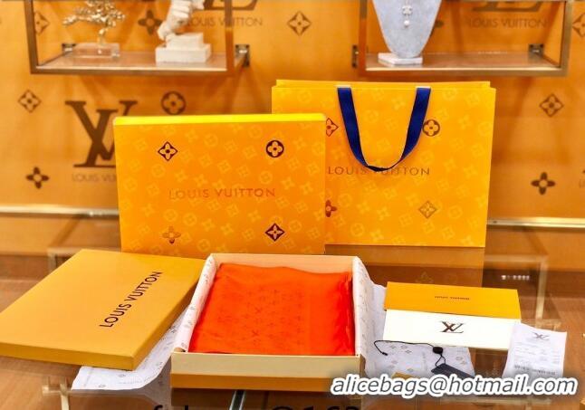 Traditional Specials Louis Vuitton Classic Shiny Monogram Silk Square Scarf 140cm 1123 Orange 2023