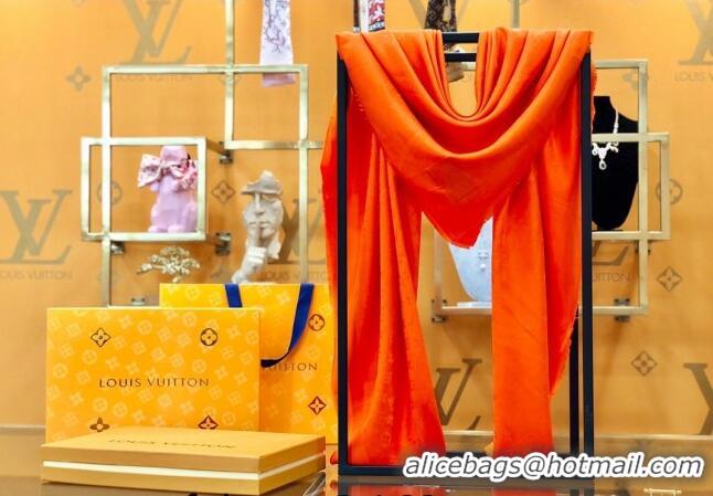 Traditional Specials Louis Vuitton Classic Shiny Monogram Silk Square Scarf 140cm 1123 Orange 2023