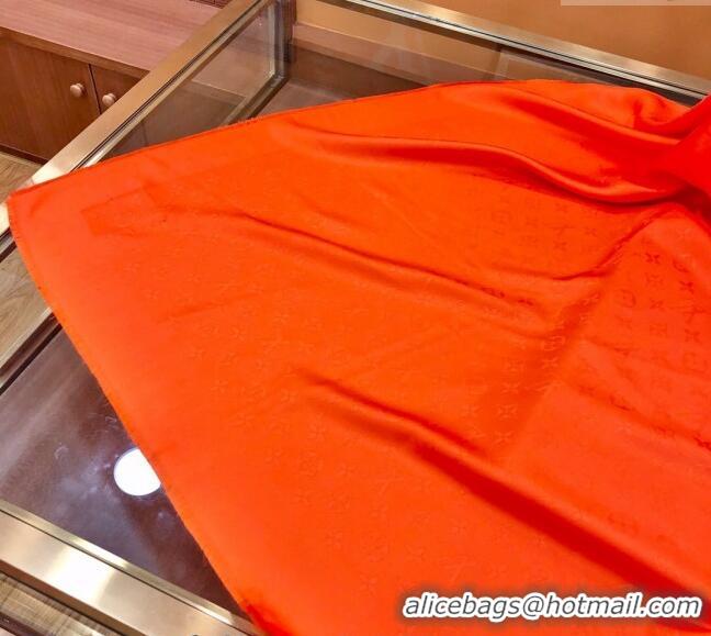 Traditional Specials Louis Vuitton Classic Shiny Monogram Silk Square Scarf 140cm 1123 Orange 2023