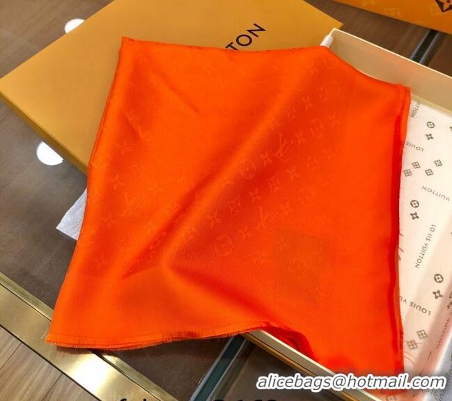 Traditional Specials Louis Vuitton Classic Shiny Monogram Silk Square Scarf 140cm 1123 Orange 2023