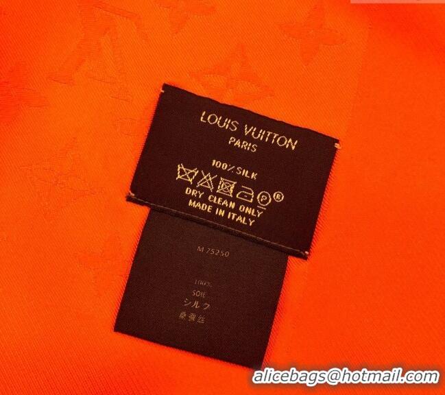 Traditional Specials Louis Vuitton Classic Shiny Monogram Silk Square Scarf 140cm 1123 Orange 2023