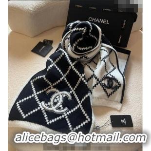 Trendy Design Chanel Quilted Knit Scarf 32x180cm 1123 White/Black 2023