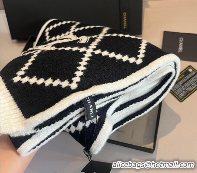 Trendy Design Chanel Quilted Knit Scarf 32x180cm 1123 White/Black 2023