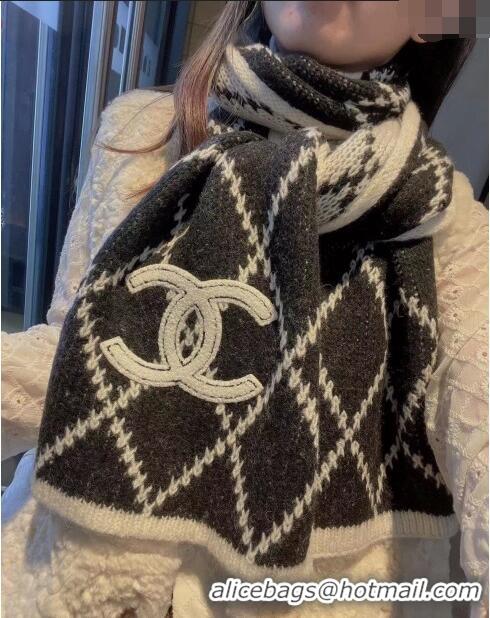 Trendy Design Chanel Quilted Knit Scarf 32x180cm 1123 White/Black 2023