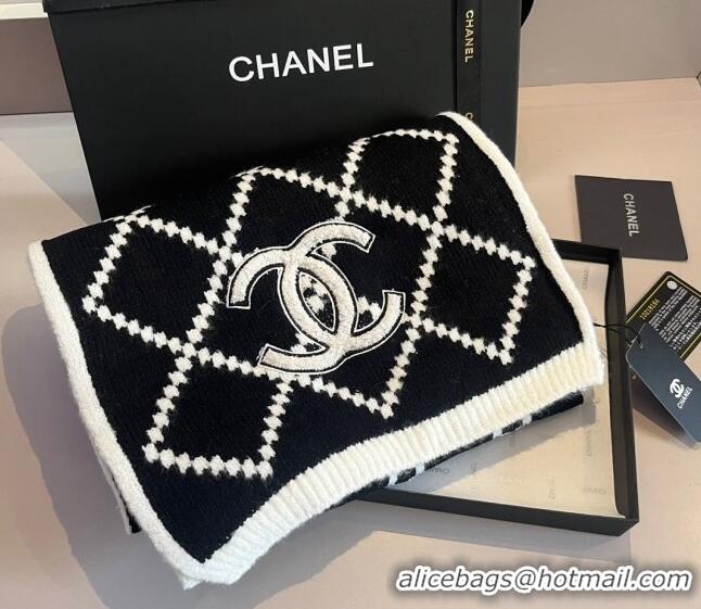 Trendy Design Chanel Quilted Knit Scarf 32x180cm 1123 White/Black 2023