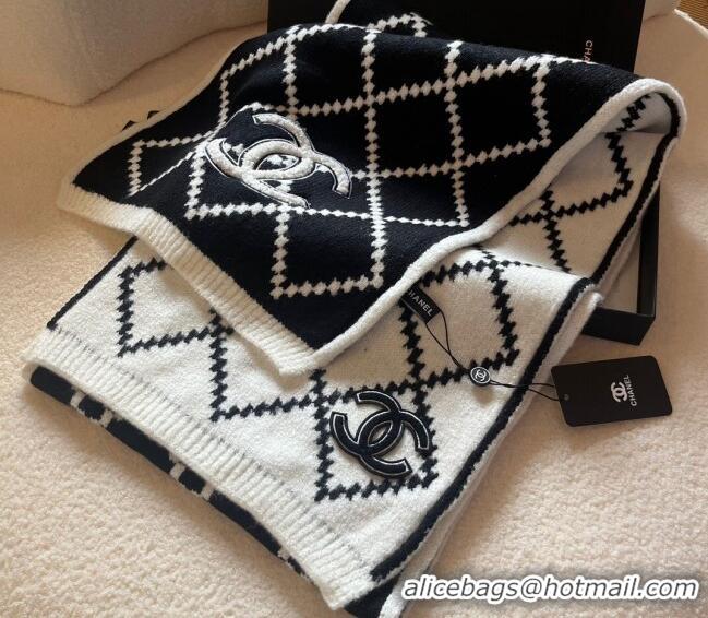 Trendy Design Chanel Quilted Knit Scarf 32x180cm 1123 White/Black 2023