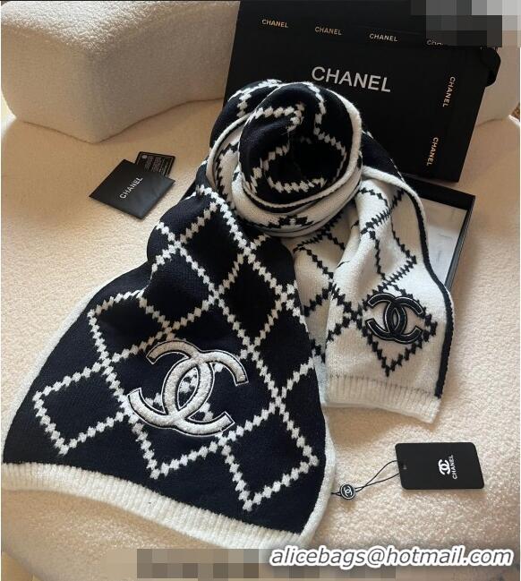 Trendy Design Chanel Quilted Knit Scarf 32x180cm 1123 White/Black 2023