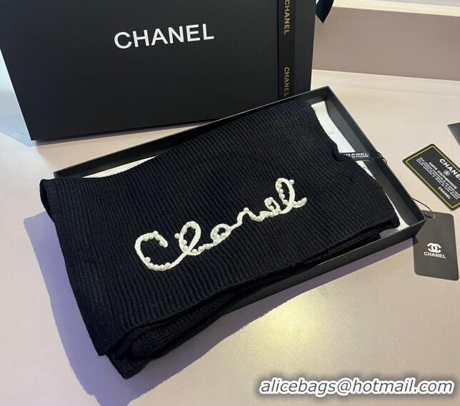 Top Quality Chanel Knit Hat and Scarf Set CH1123 Black 2023