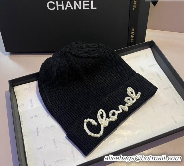 Top Quality Chanel Knit Hat and Scarf Set CH1123 Black 2023