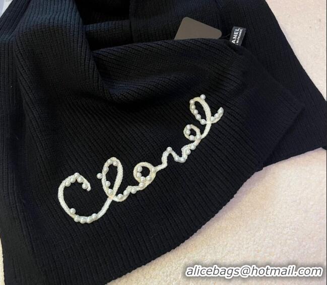 Top Quality Chanel Knit Hat and Scarf Set CH1123 Black 2023