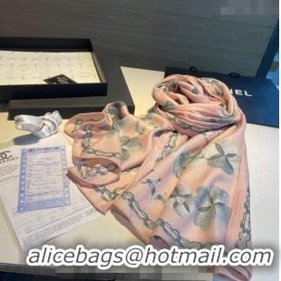 Well Crafted Chanel Camellia Bloom Cashmere Long Scarf 110x200cm CH1123 Light Pink 2023