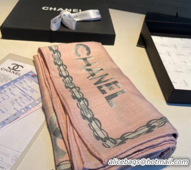 Well Crafted Chanel Camellia Bloom Cashmere Long Scarf 110x200cm CH1123 Light Pink 2023