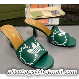 Unique Style adidas x Gucci Leather Slide Sandals 7.5cm Green 3020827